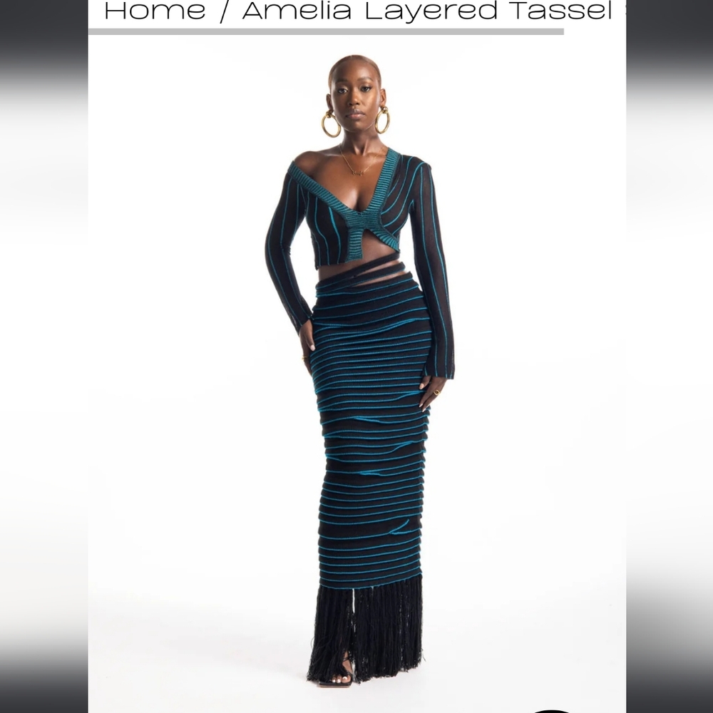 Hanifa Amelia Layered Tassel Skirt